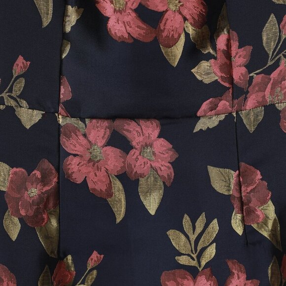 NWT Lulus Pop the Bottle Navy Blue Floral Jacquard Ruffled Mini Dress​ - Picture 6 of 9